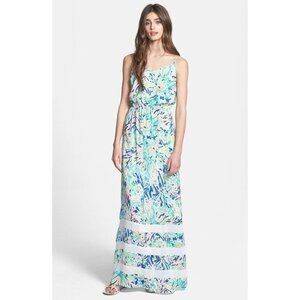 Lilly Pulitzer Blue and Green Maxi Dress
